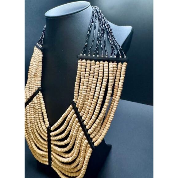 Statement Beaded Layered Necklace - Boho Tribal Style - Picture 3 of 9